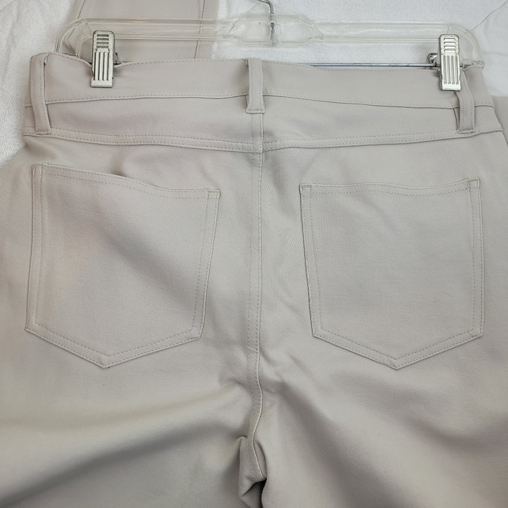 Tahari T Ponte Knit Ecru Ivory Skinny Classic Ponte Pants 5 Pockets NWT Office 4 - Picture 4 of 10
